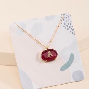 Francescas A Faceted Initial Stone Necklace